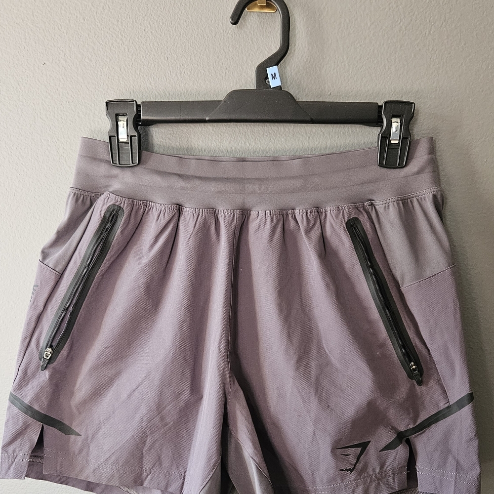 Gymshark Gray Women's Athletic Shorts with Zipper Pockets
